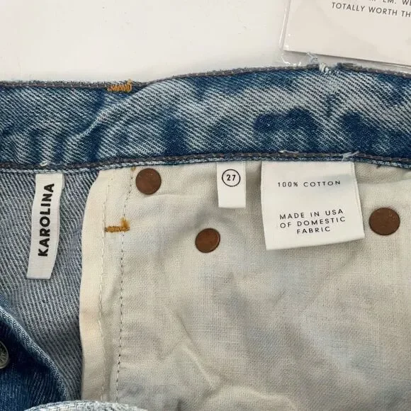 GRLFRND Blue Karolina High Rise Distressed Denim Skinny Jeans Size 27 - Picture 5 of 10